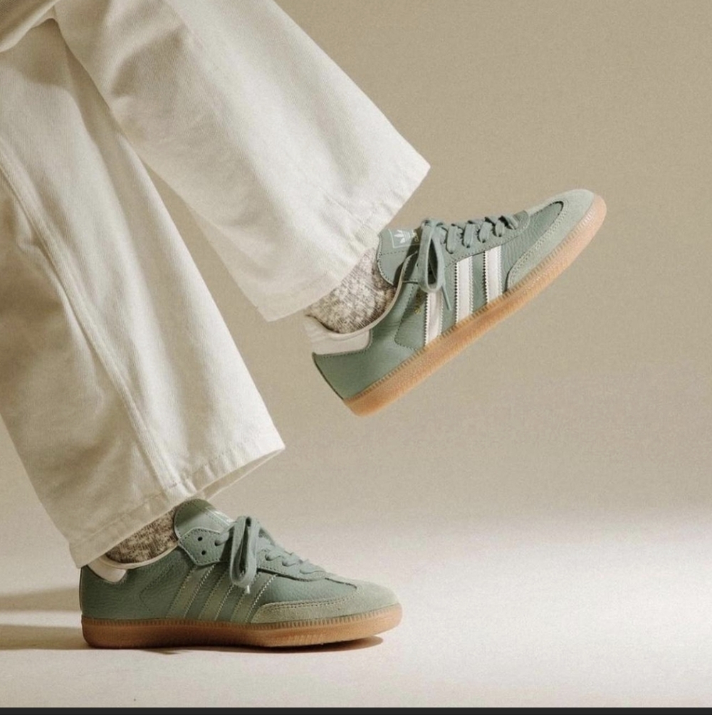 Adidas Light Mint Green Samba Athletic Shoes Sz. W6 M5
